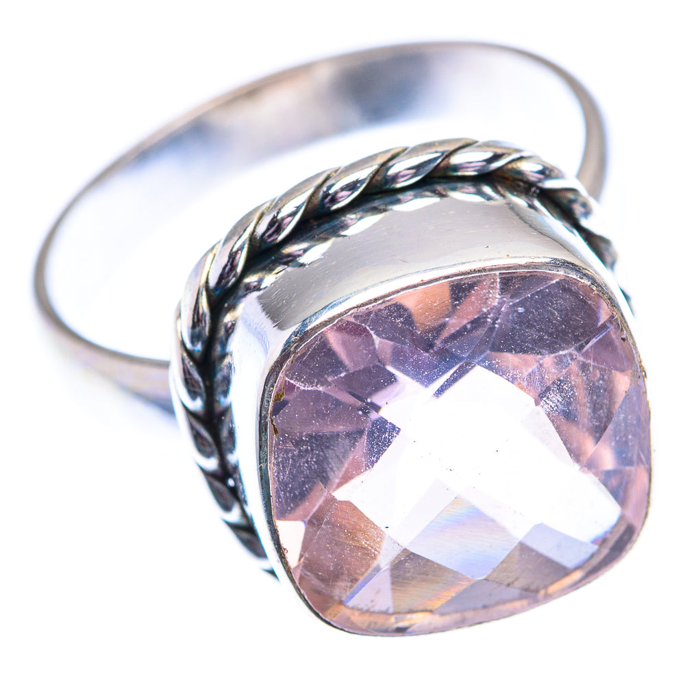 Rose Quartz 925 Sterling Silver Ring Size 7.25 (925 Sterling Silver) RING140355