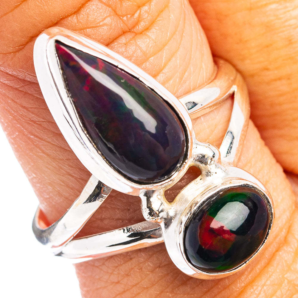 Premium Black Opal Ring Size 10 (.925 Sterling Silver)