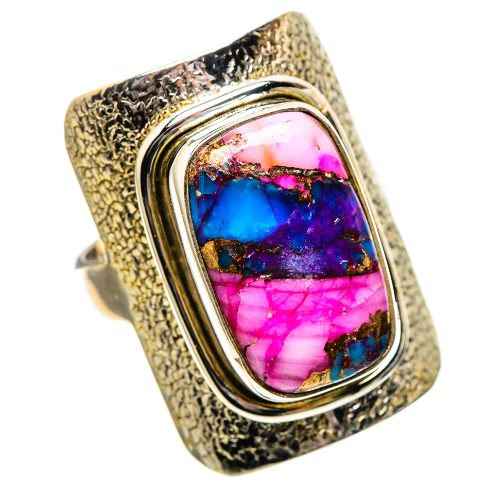 Kingman Pink Dahlia Turquoise Ring Size 7.25 (925 Sterling Silver) RING137857