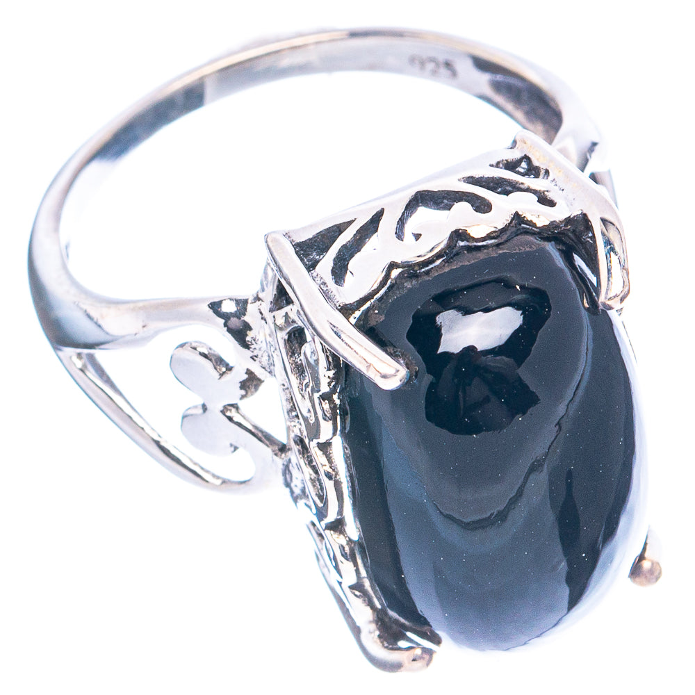 Black Onyx Ring Size 8.5 (.925 Sterling Silver)