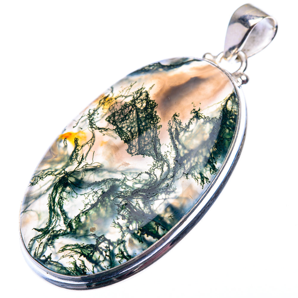 Green Moss Agate Pendant 2" (925 Sterling Silver) PD38561