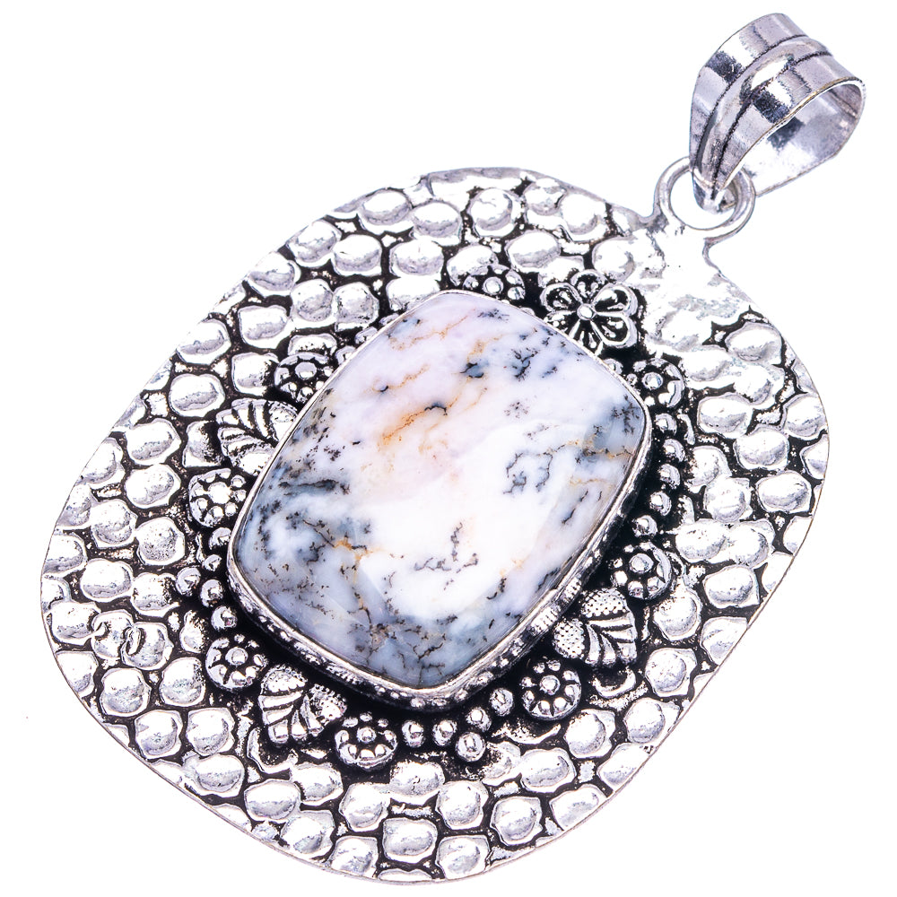 Dendritic Opal Pendant 2 3/8" (German Silver)
