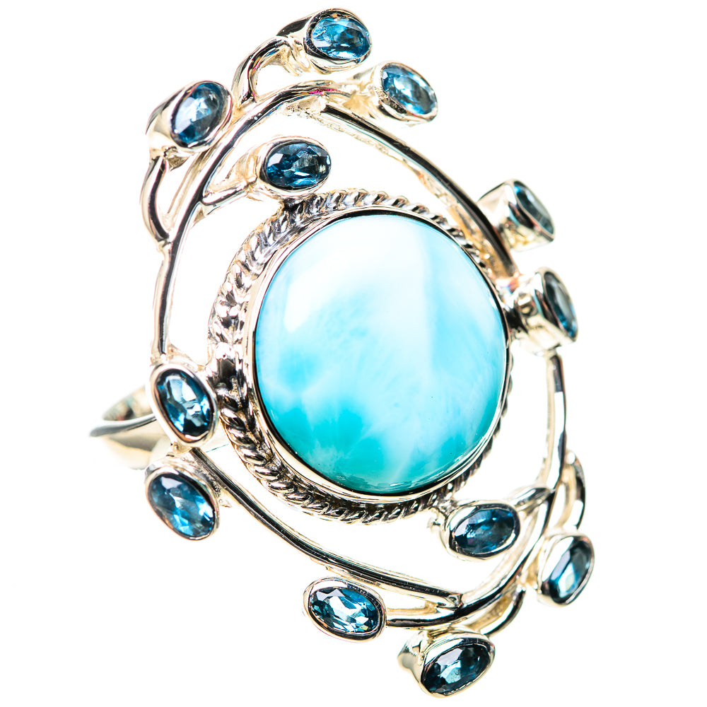 Signature Large Larimar, London Blue Topaz Ring Size 9 (925 Sterling Silver) RING138259