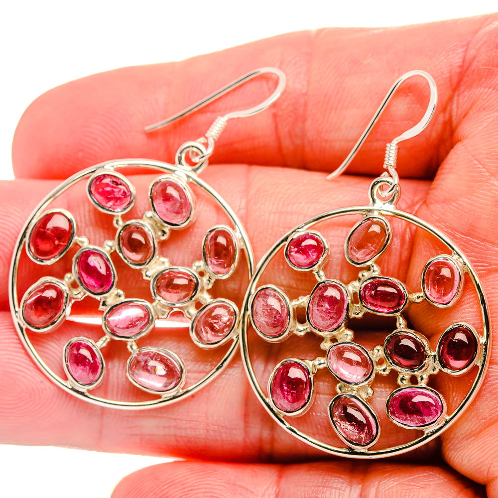 Signature Pink Tourmaline 925 Sterling Silver Earrings 1 7/8" (925 Sterling Silver) EARR431954