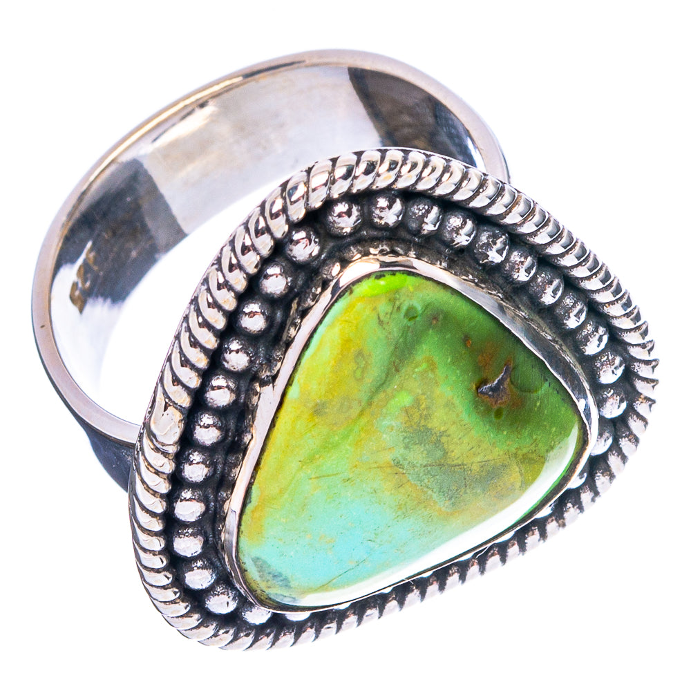 Sonoran Gold Turquoise Native Style Ring Size 6 Adjustable (.925 Sterling Silver) Exclusive