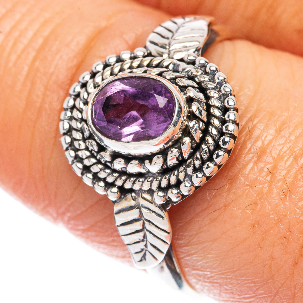 Value Faceted Amethyst Ring Size 8.75 (925 Sterling Silver) R3333