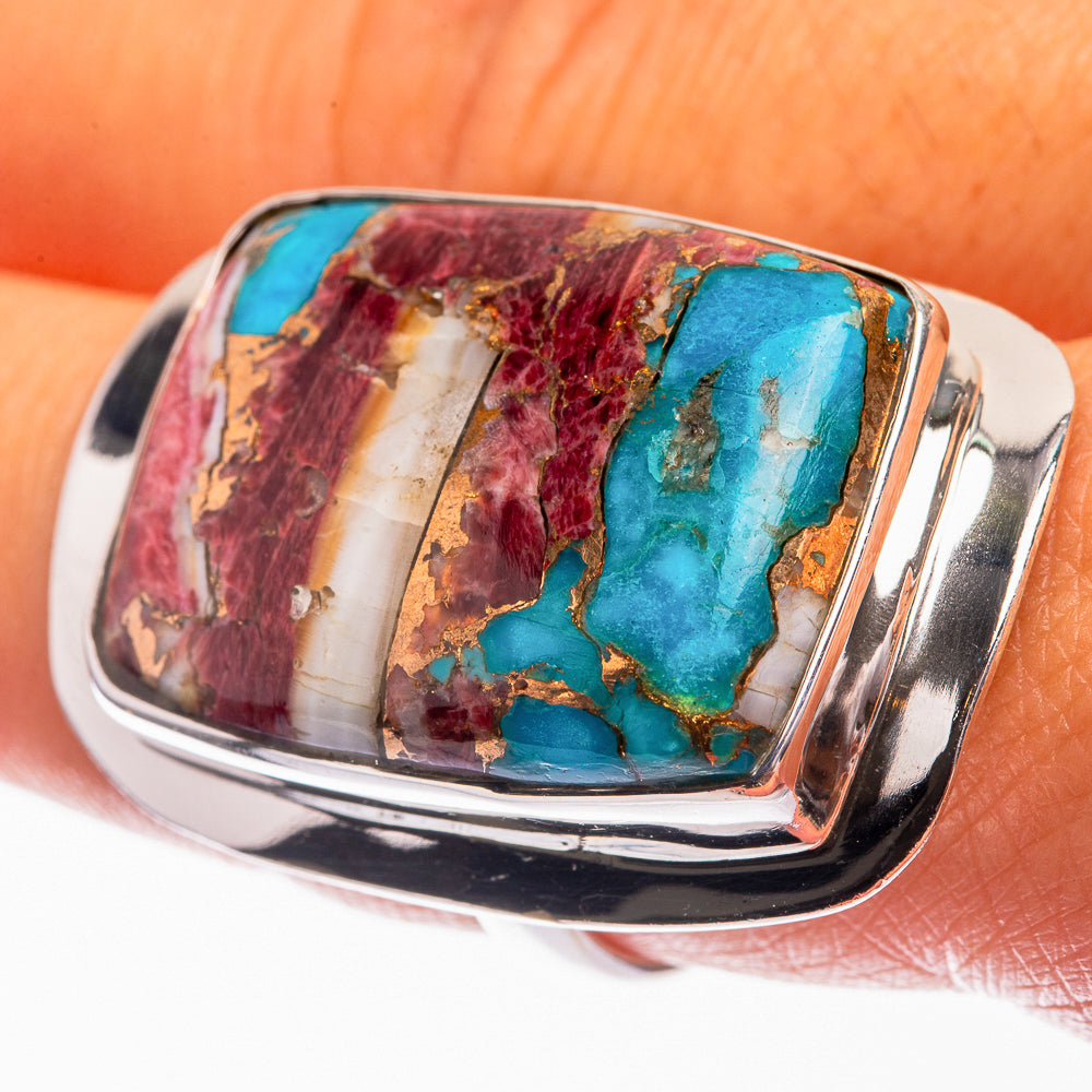 Large Blue Copper Composite Turquoise Ring Size 9 (925 Sterling Silver) R142213