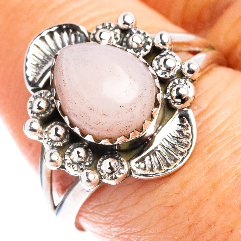 Pink Opal Native Style Ring Size 8.75 (.925 Sterling Silver)