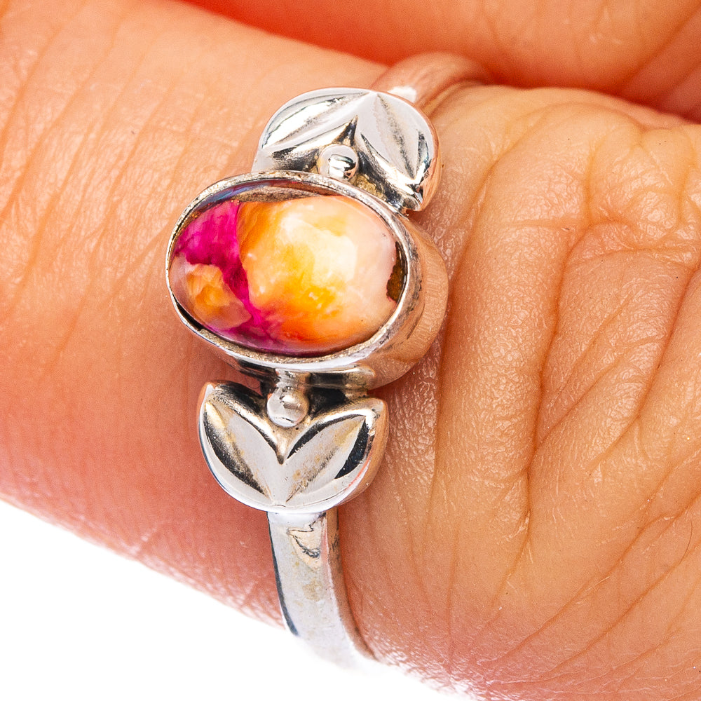 Spiny Oyster Turquoise Dainty Ring Size 6.25 (925 Sterling Silver) R145638