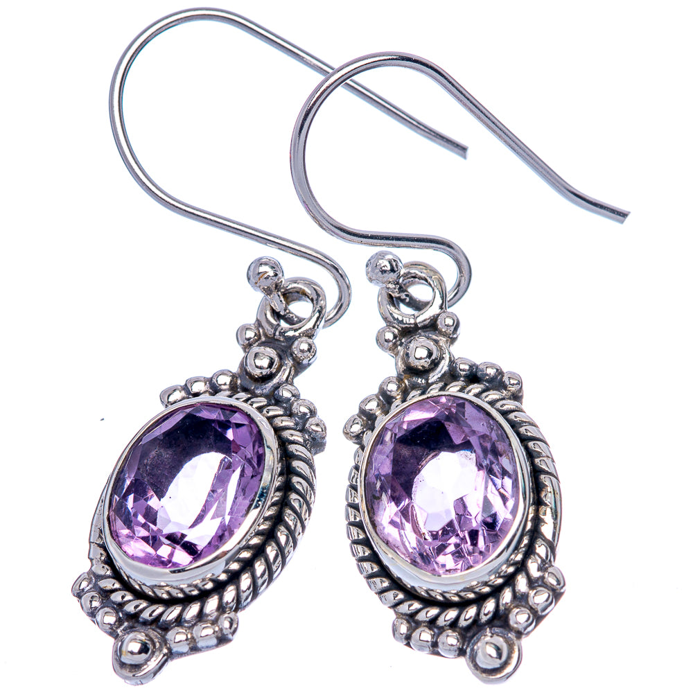 Faceted Amethyst EarDainty Rings 1 1/2" (925 Sterling Silver) E433139