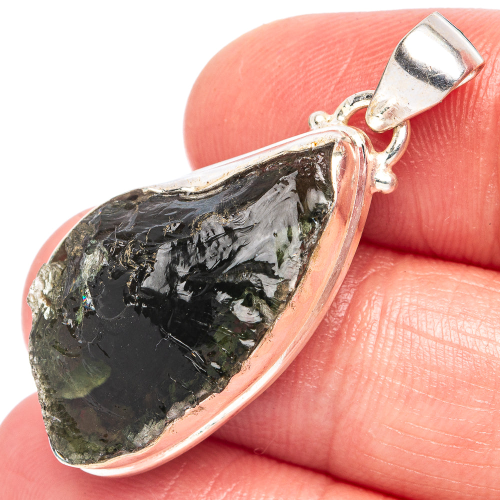 Green Tourmaline Pendant 1 3/8" (925 Sterling Silver) P44375