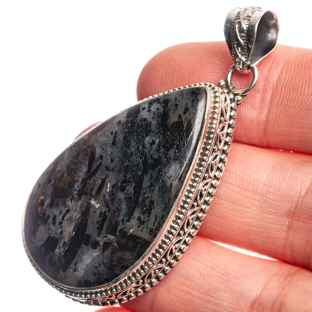 Astrophyllite 925 Sterling Silver Pendant 2 1/8"