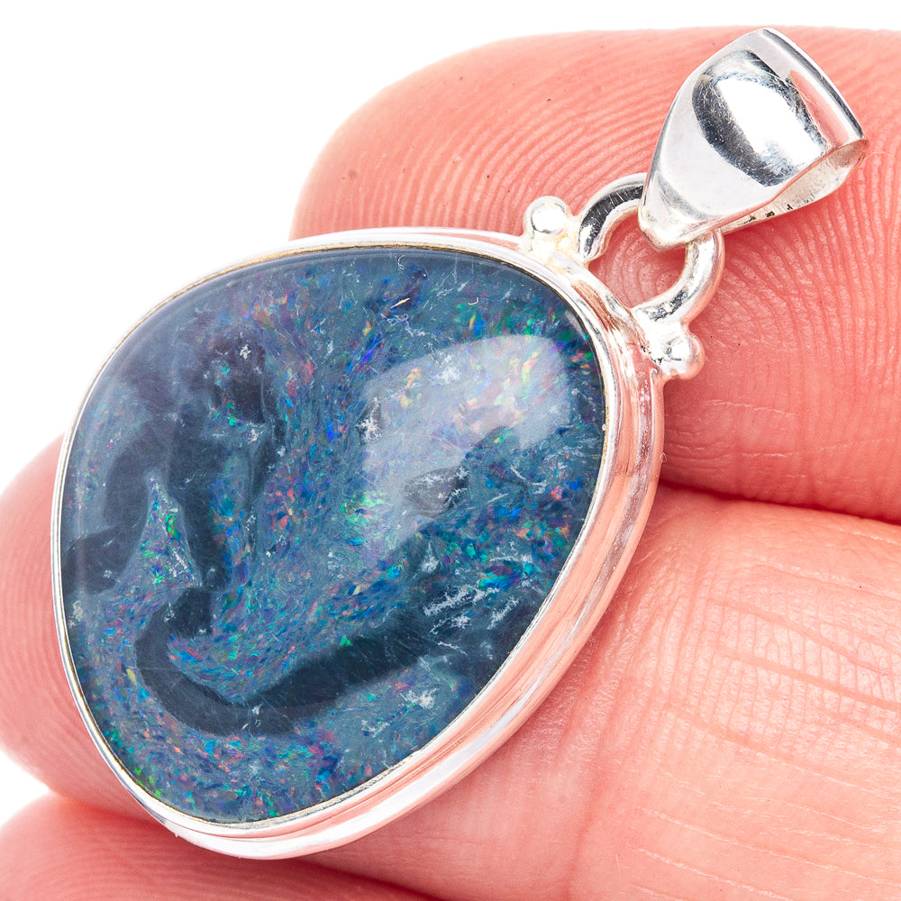 Rare Triplet Opal Pendant 1 1/4" (925 Sterling Silver) P40624