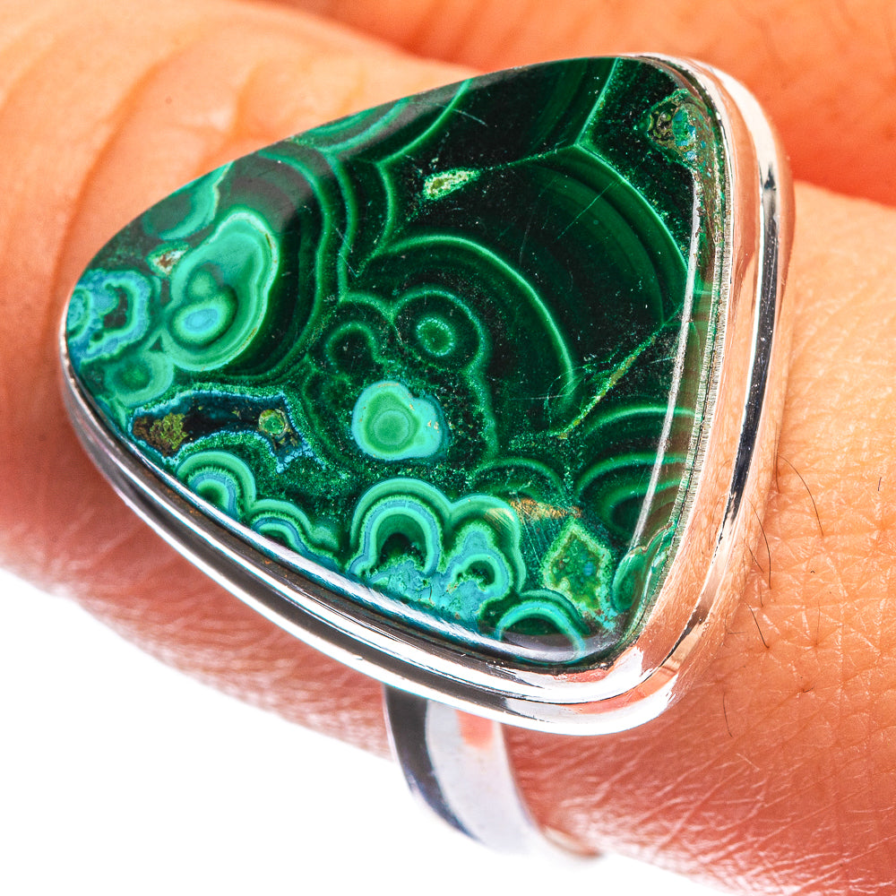 Malachite 925 Sterling Silver Ring Size 10