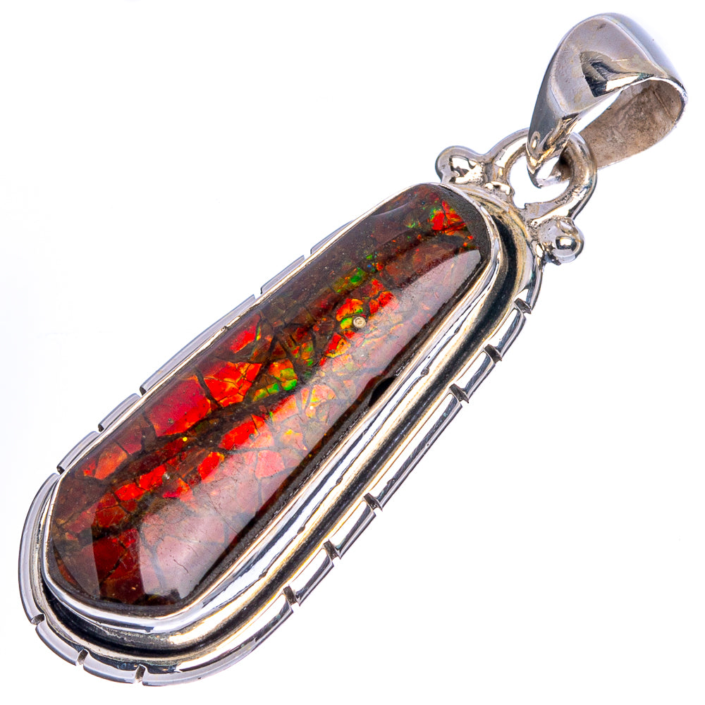 Rare Ammolite Pendant 1 1/2" (925 Sterling Silver) P41781