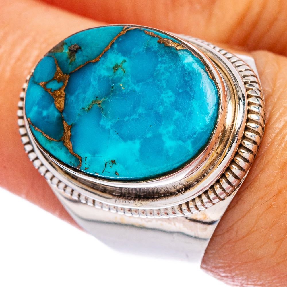 Blue Copper Composite Turquoise Ring Size 7.5 (925 Sterling Silver) R146534