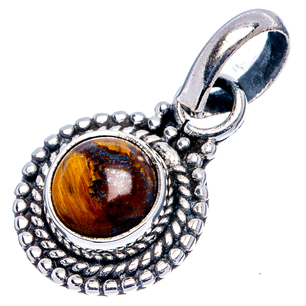 Tiger's Eye Dainty Pendant 3/4" (.925 Sterling Silver)