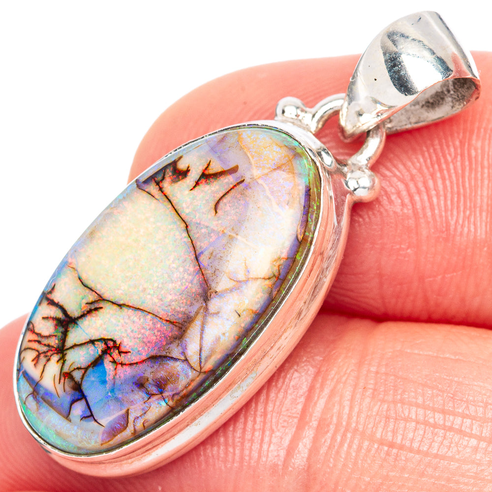 Rare Sterling Opal Pendant 1 1/4" (925 Sterling Silver) P41575
