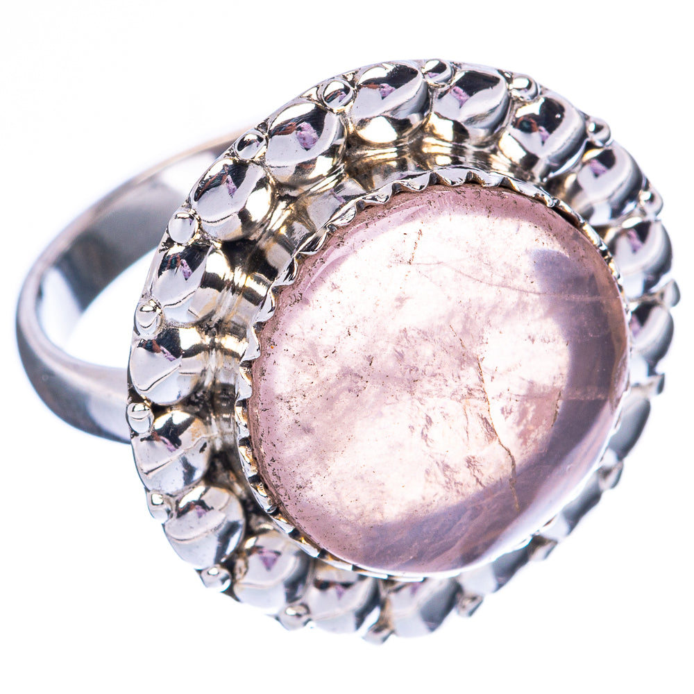 Rose Quartz 925 Sterling Silver Ring Size 7.25 (925 Sterling Silver) R3854