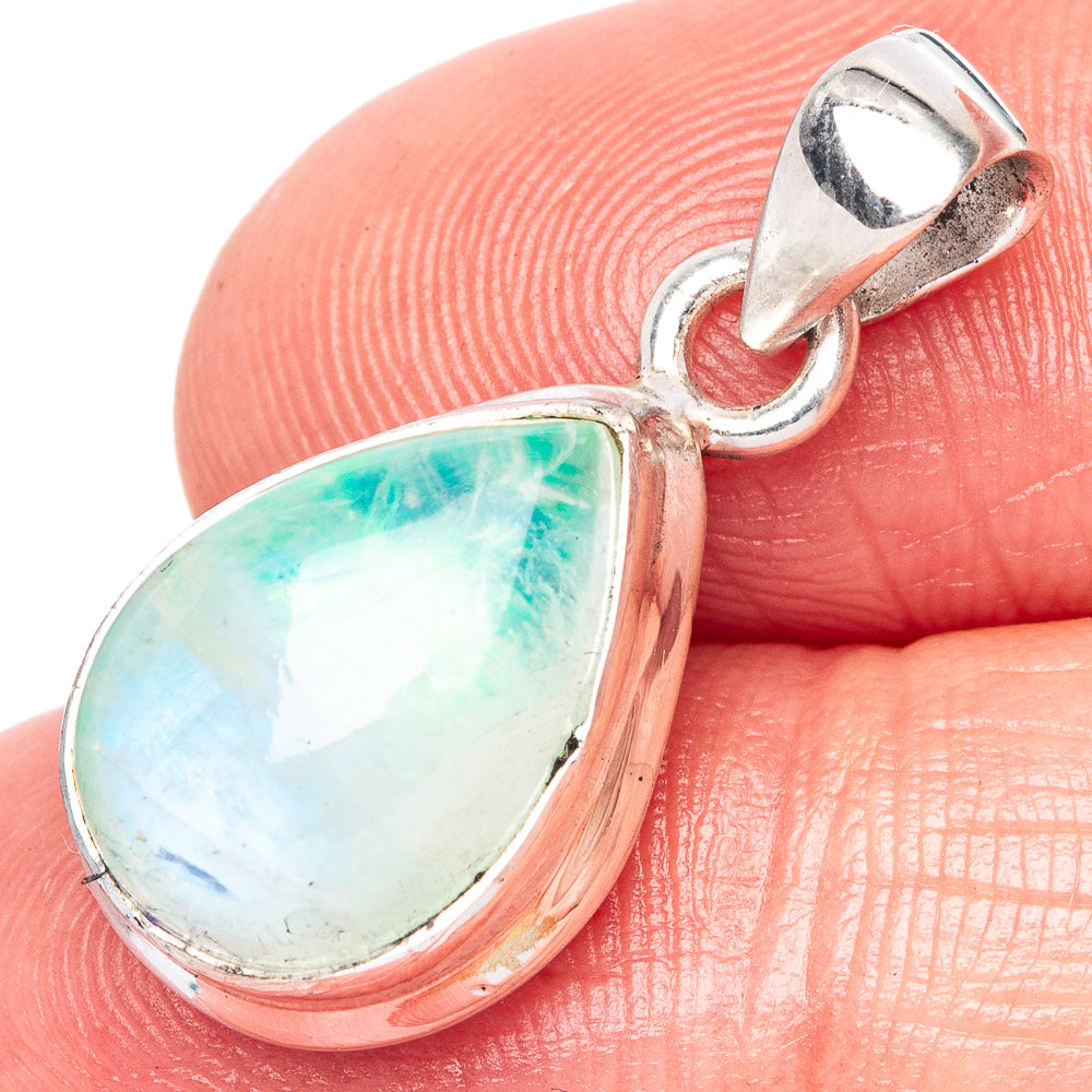 Green Moonstone Pendant 1" (925 Sterling Silver) P42395