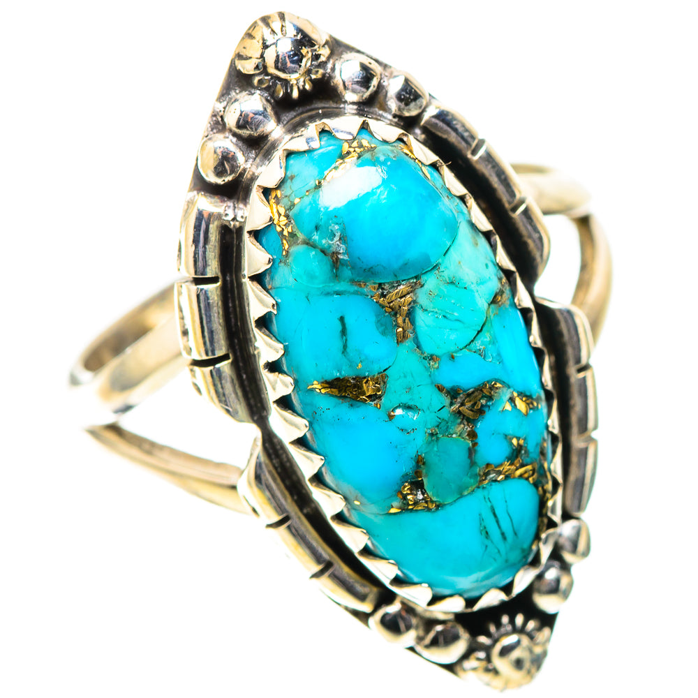Blue Copper Composite Turquoise Ring Size 8.5 (925 Sterling Silver) RING138568
