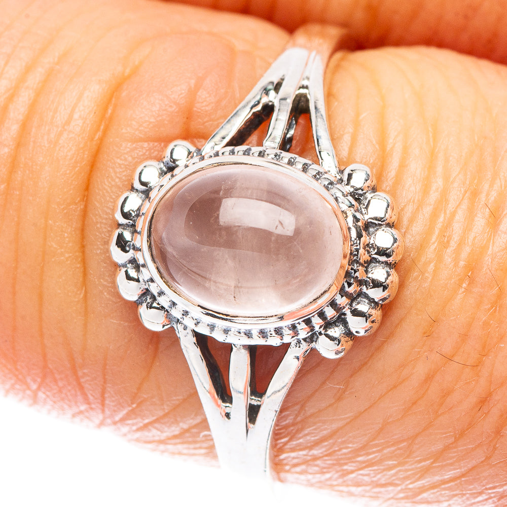 Rose Quartz Ring Size 7.75 (925 Sterling Silver) R5617