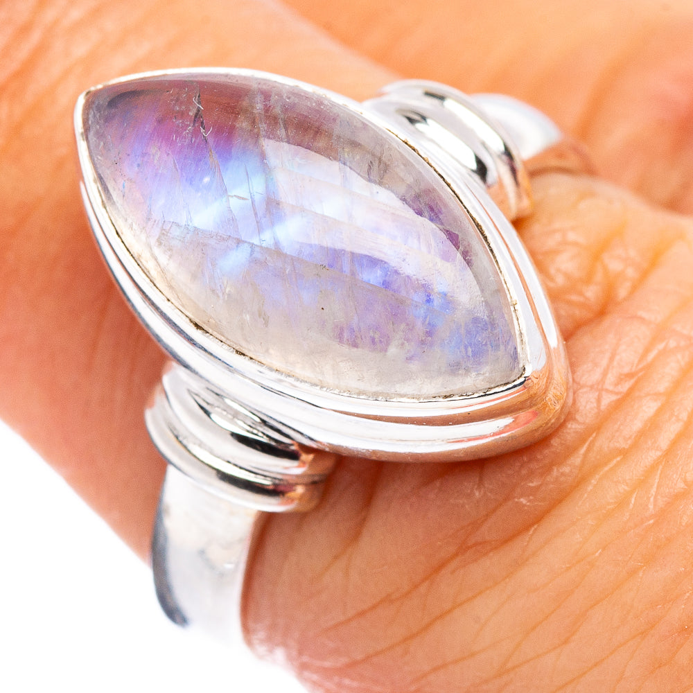 Rainbow Moonstone Ring Size 7 (.925 Sterling Silver)