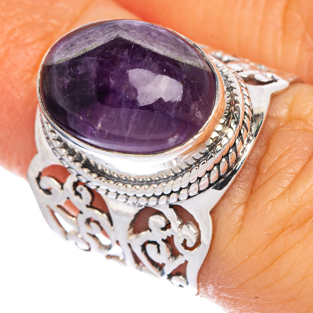Chevron Amethyst Ring Size 5.75 (925 Sterling Silver) R1251