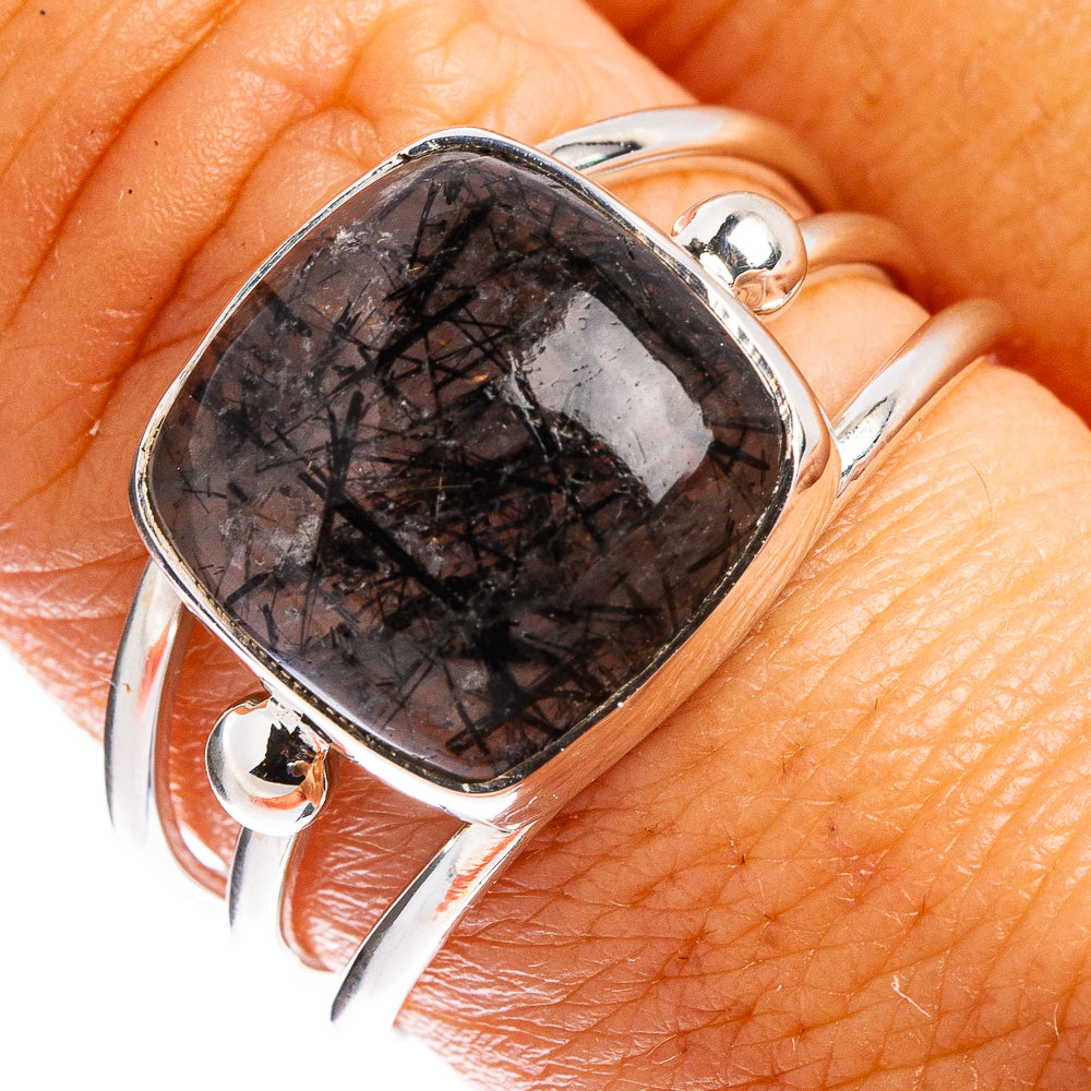 Premium Tourmalinated Quartz Ring Size 8.75 (.925 Sterling Silver)