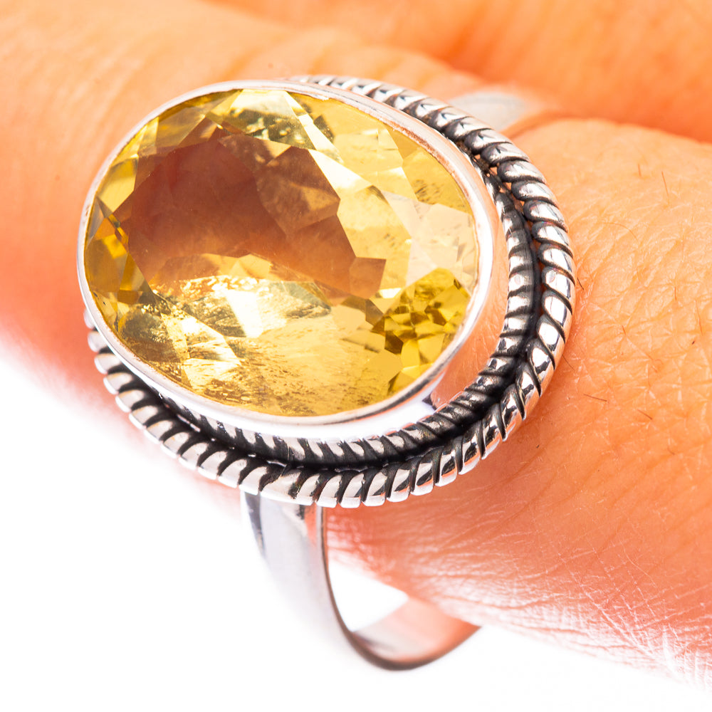 Faceted Citrine Ring Size 10.75 (925 Sterling Silver) R140744