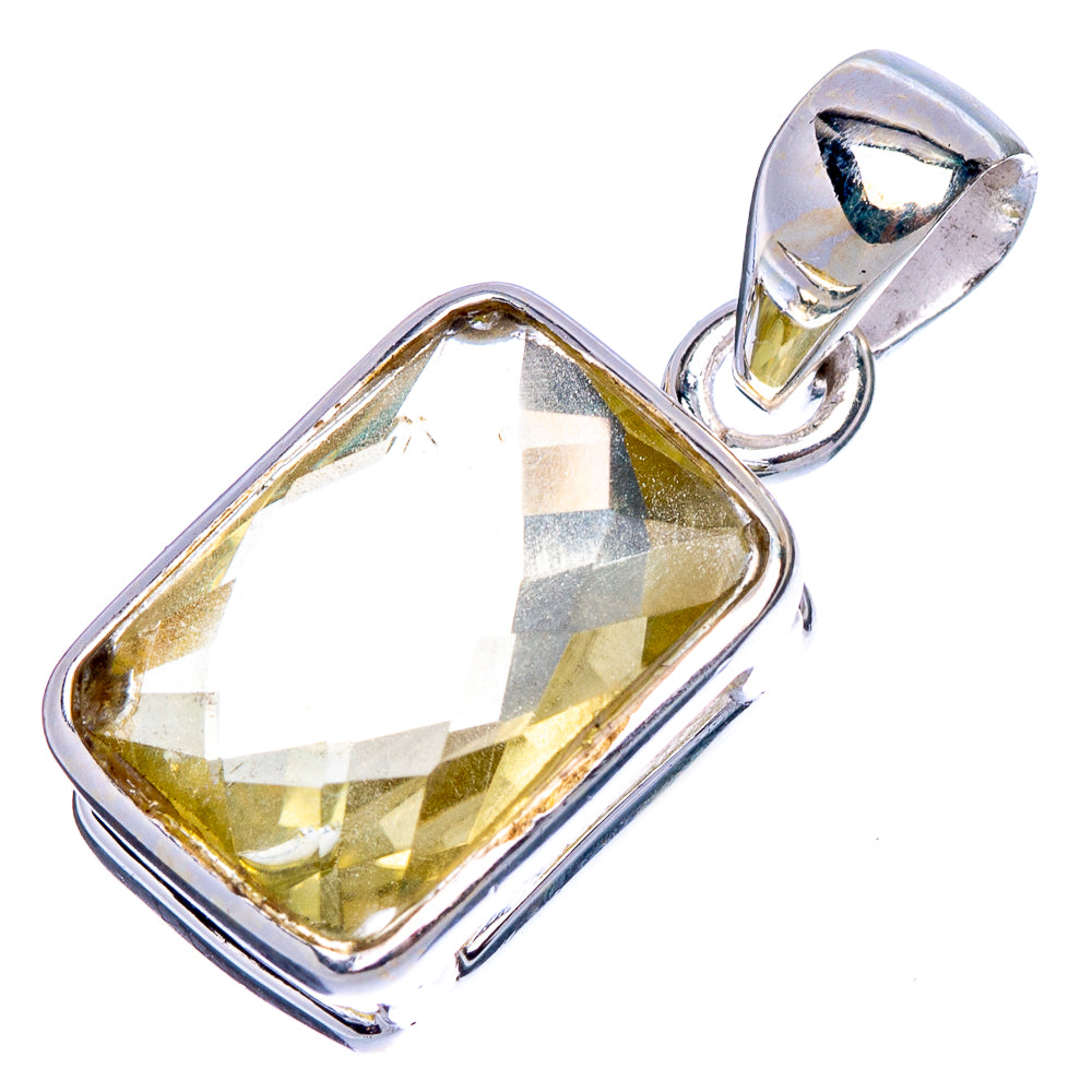 Lemon Quartz Pendant 1 1/8" (925 Sterling Silver) P40495