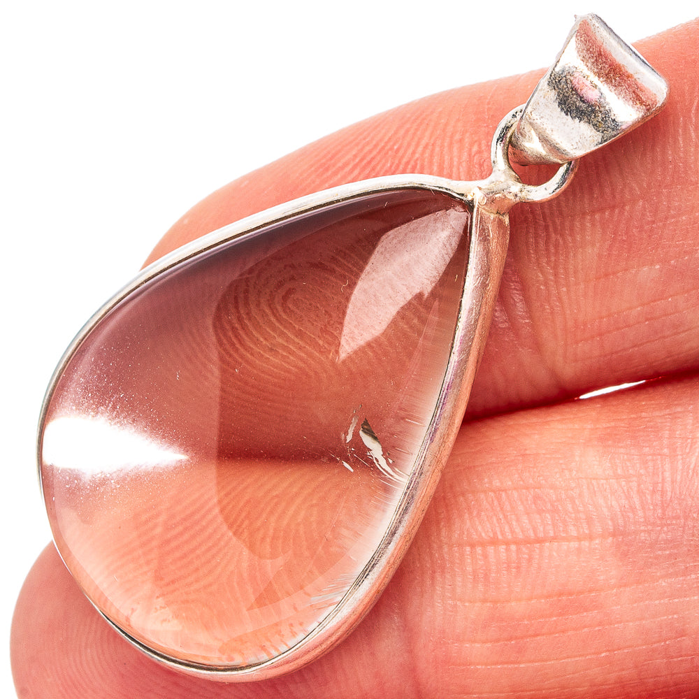 Smoky Quartz Pendant 1 5/8" (Silver Plated)