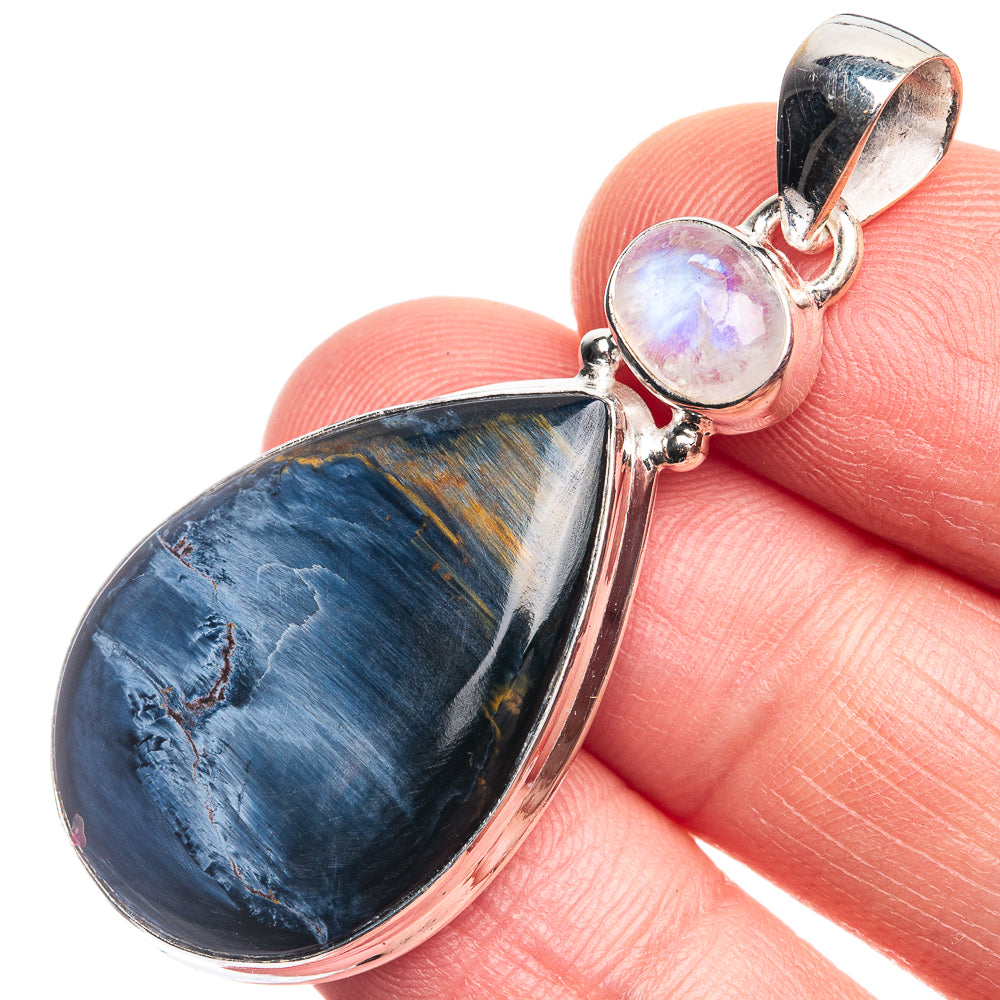 Pietersite, Rainbow Moonstone Pendant 1 3/4" (925 Sterling Silver) P39314