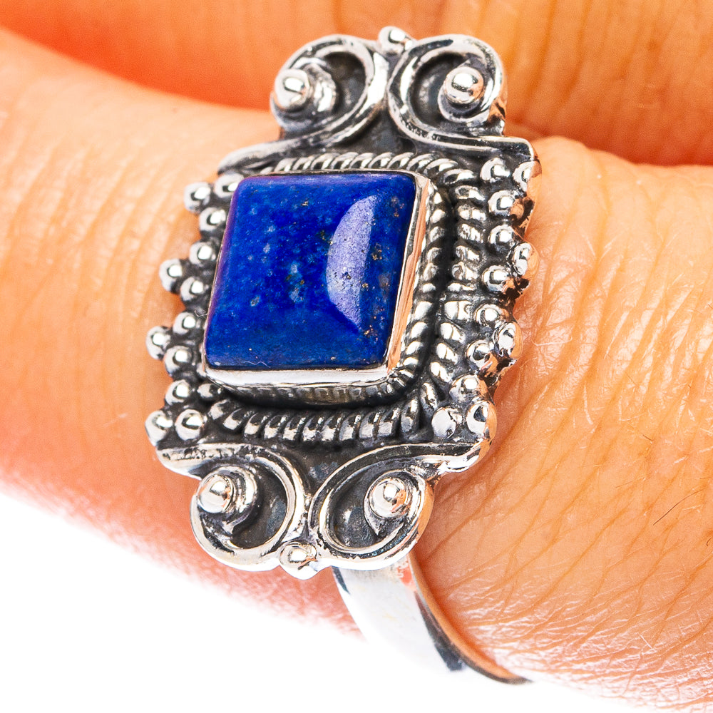 Lapis Lazuli Dainty Ring Size 8 (925 Sterling Silver) R5200