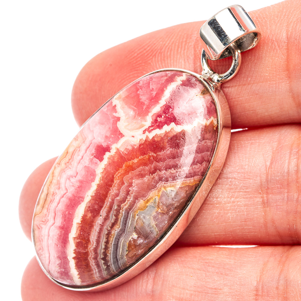 Premium Rhodochrosite Pendant 2" (.925 Sterling Silver)