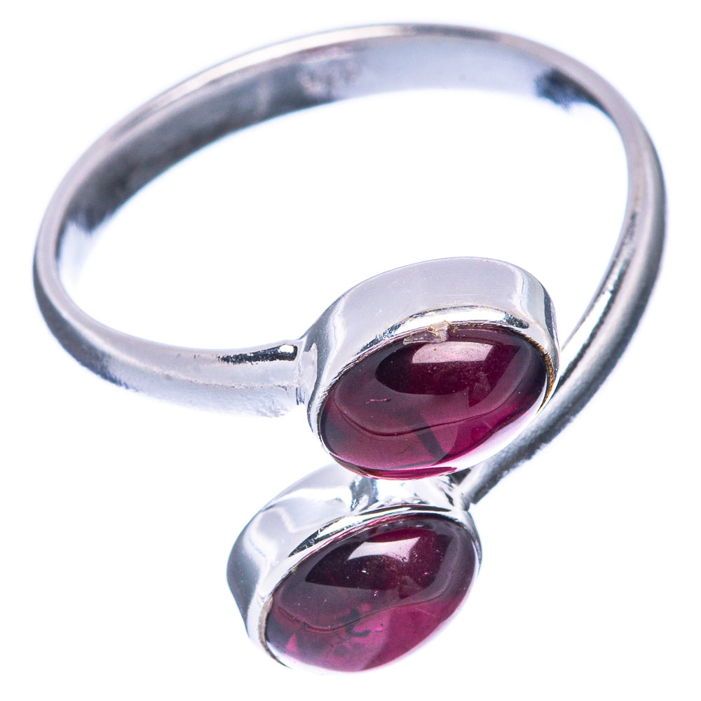 Garnet Dainty Ring Size 7 Adjustable (925 Sterling Silver) R5706