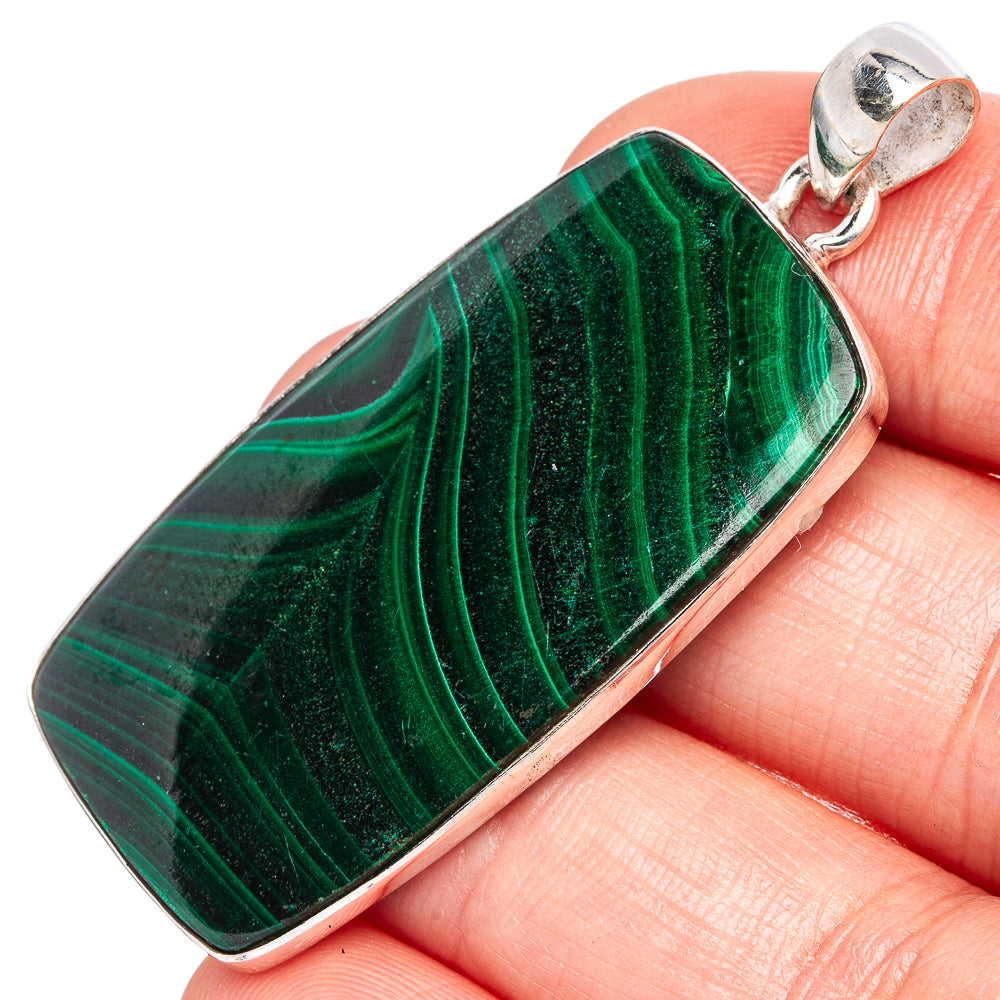 Malachite Pendants 2" (925 Sterling Silver) P43217