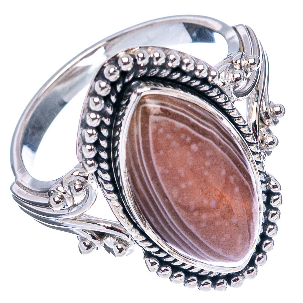 Premium Botswana Agate Ring Size 8.75 (.925 Sterling Silver)