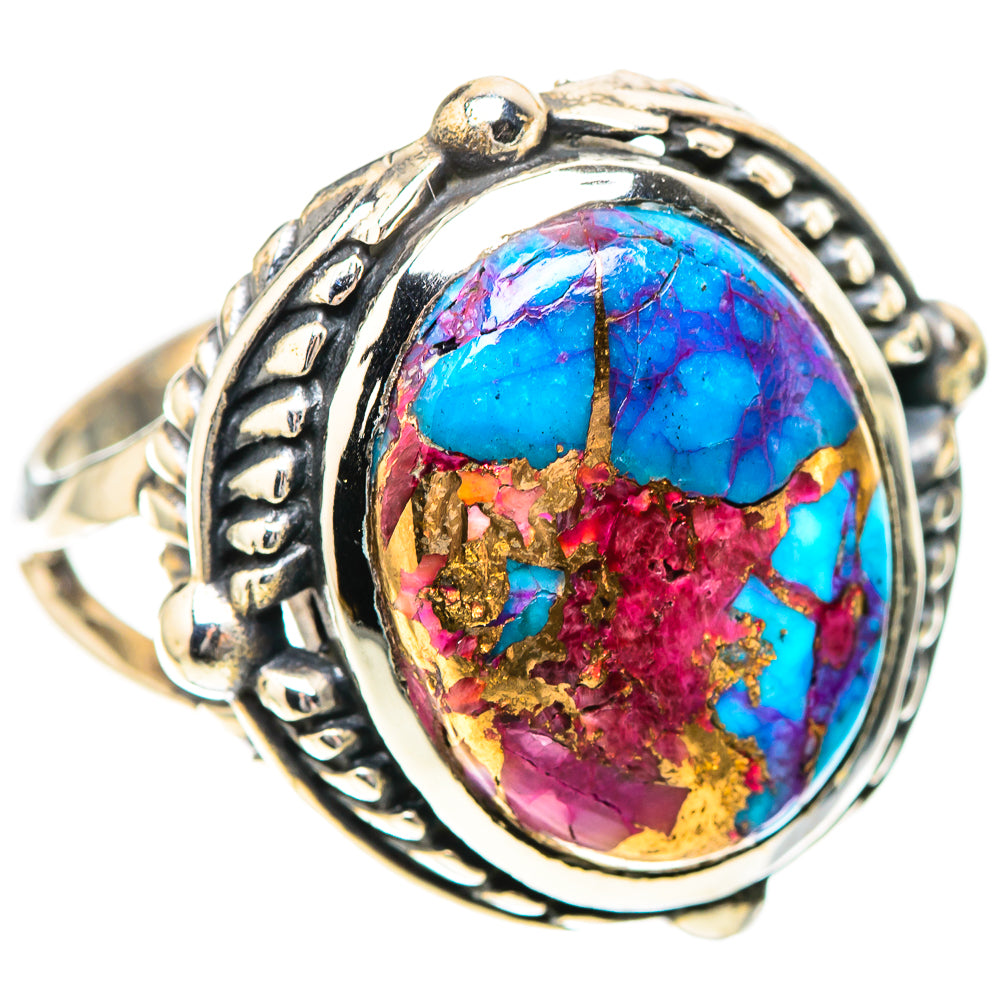 Kingman Pink Dahlia Turquoise 925 Sterling Silver Ring Size 9.25 (925 Sterling Silver) RING139350