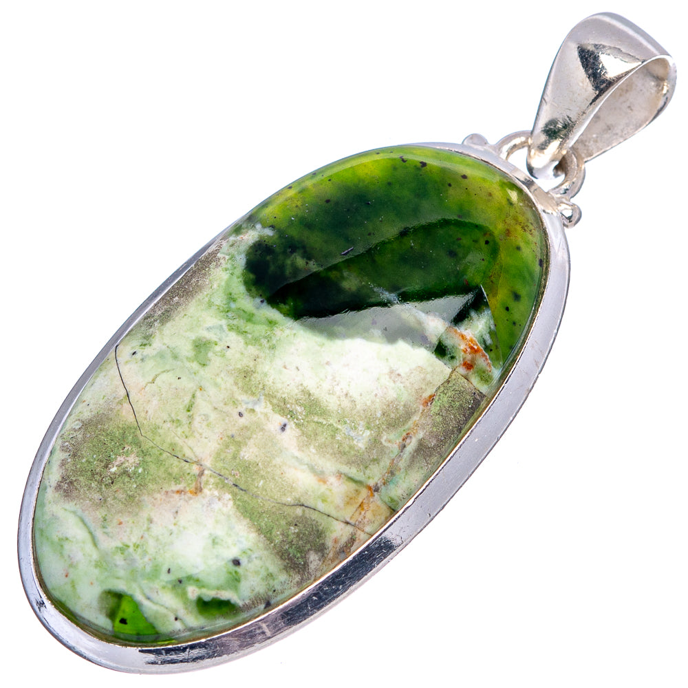 Chrome Chalcedony Pendant 1 3/4" (.925 Sterling Silver)