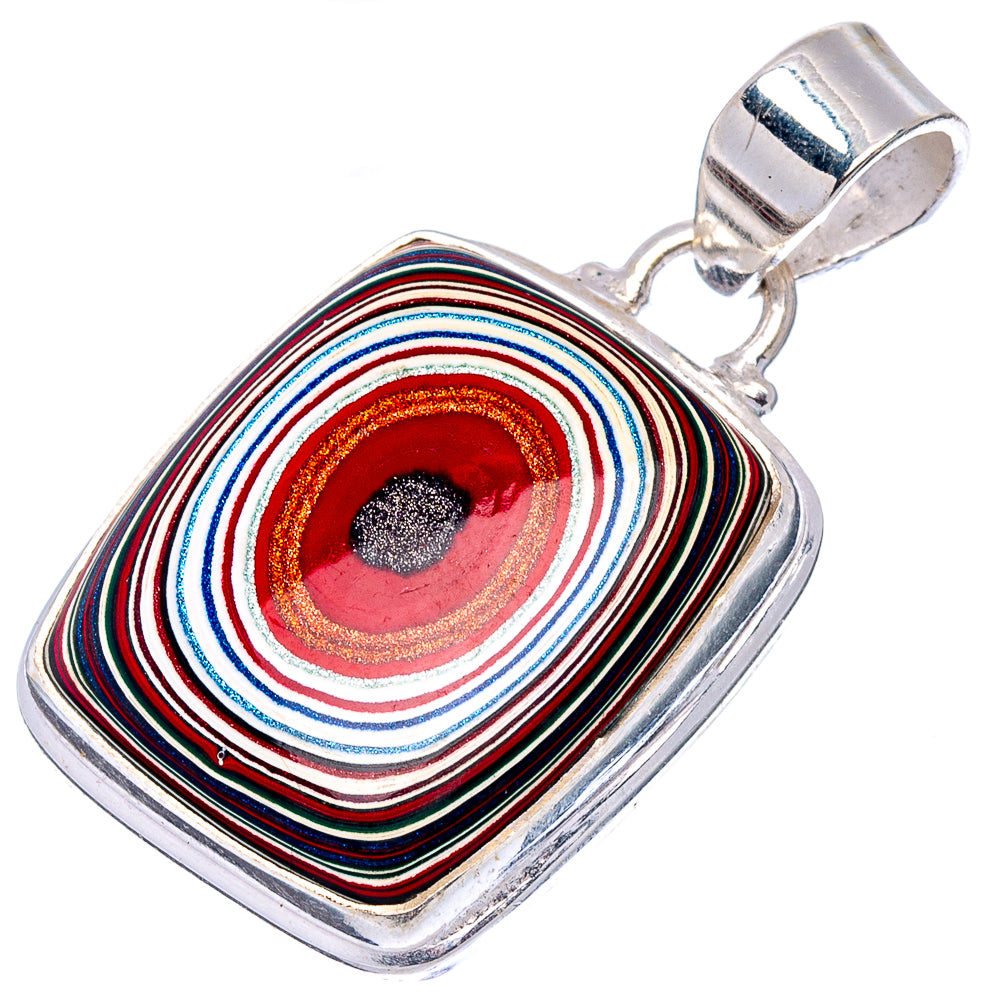 Fordite Pendant 1 3/8" (.925 Sterling Silver)