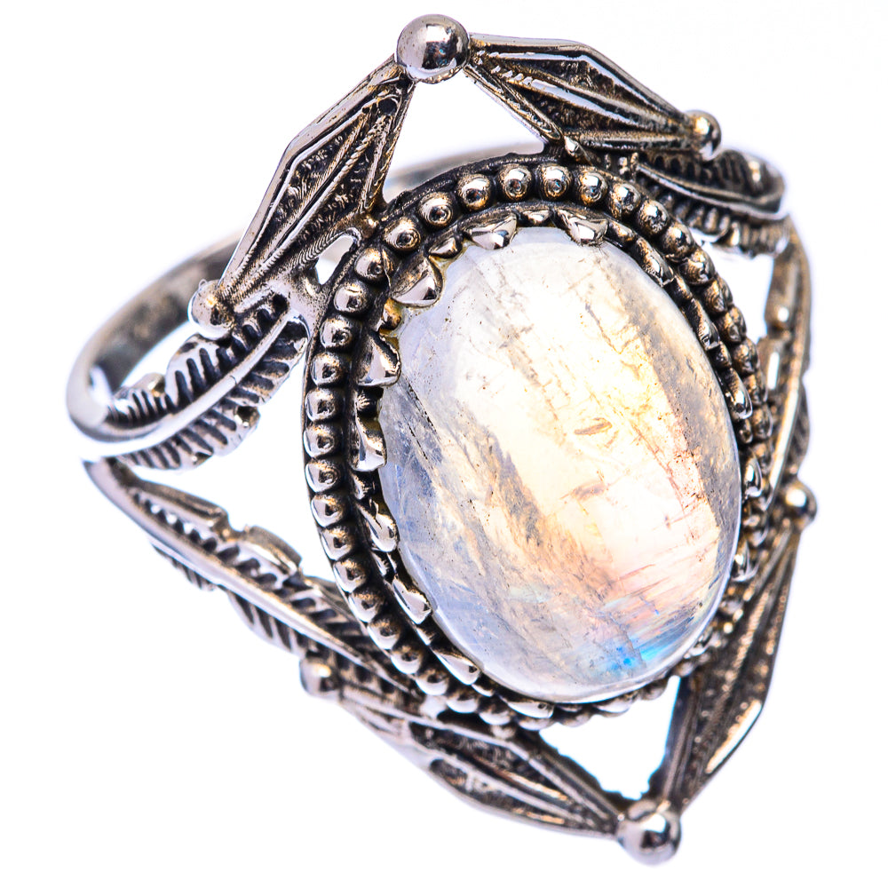Rainbow Moonstone Ring Size 10 (925 Sterling Silver) R141093