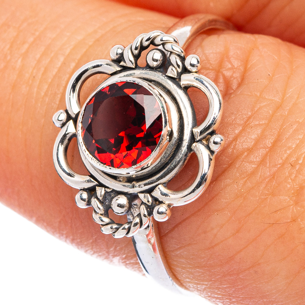 Garnet Dainty Ring Size 8 (925 Sterling Silver) R145699