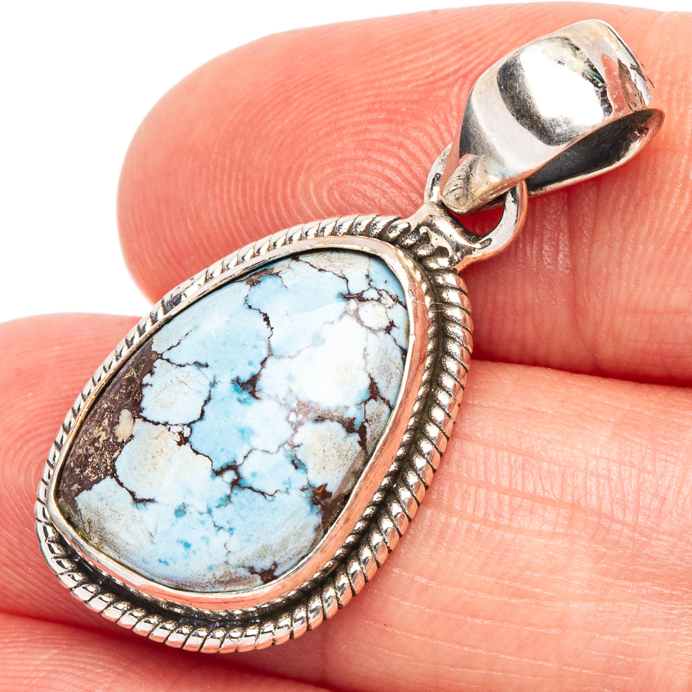 Rare Golden Hills Turquoise Pendant 1 3/8" (925 Sterling Silver) P44803