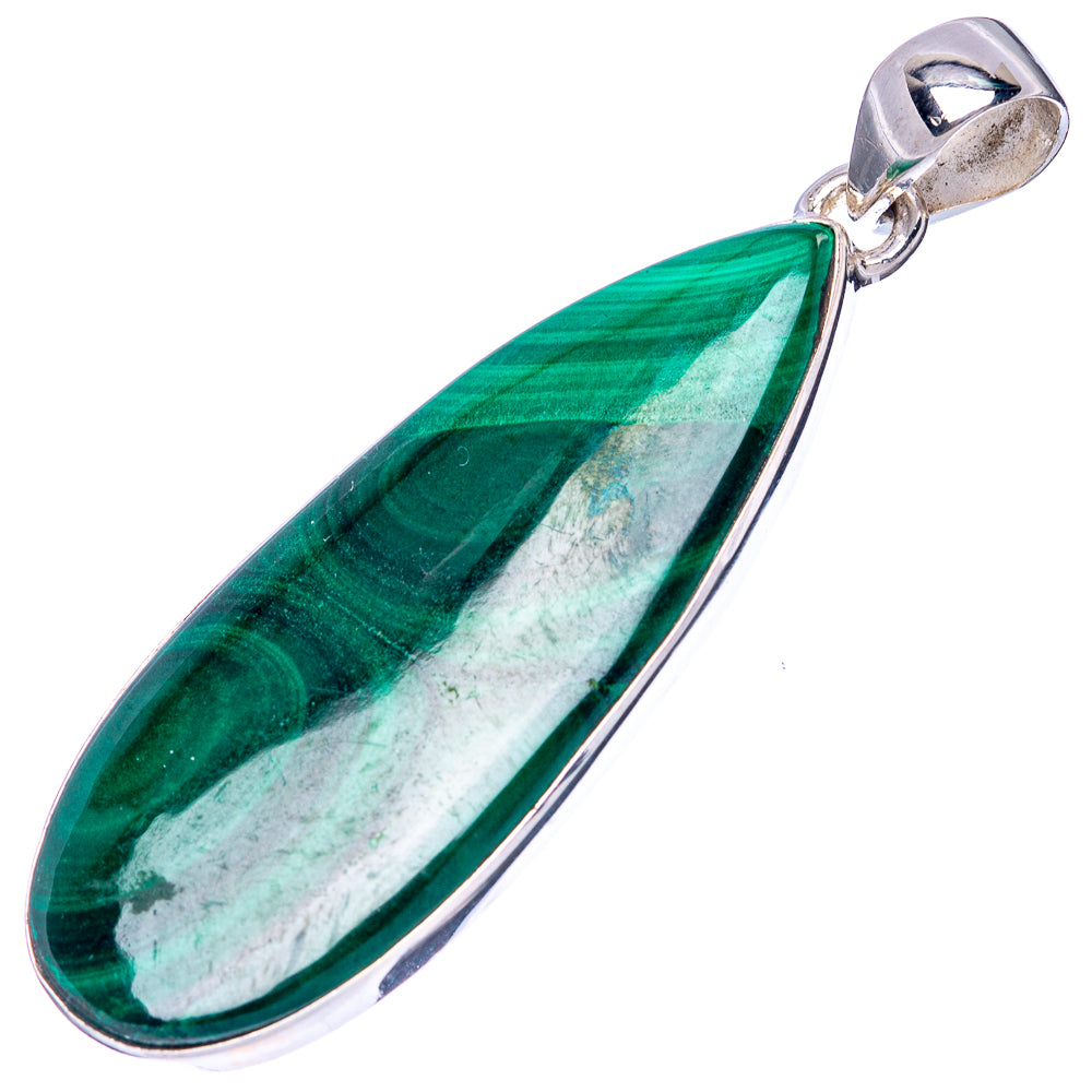 Malachite Pendant 1 7/8" (925 Sterling Silver) P42838