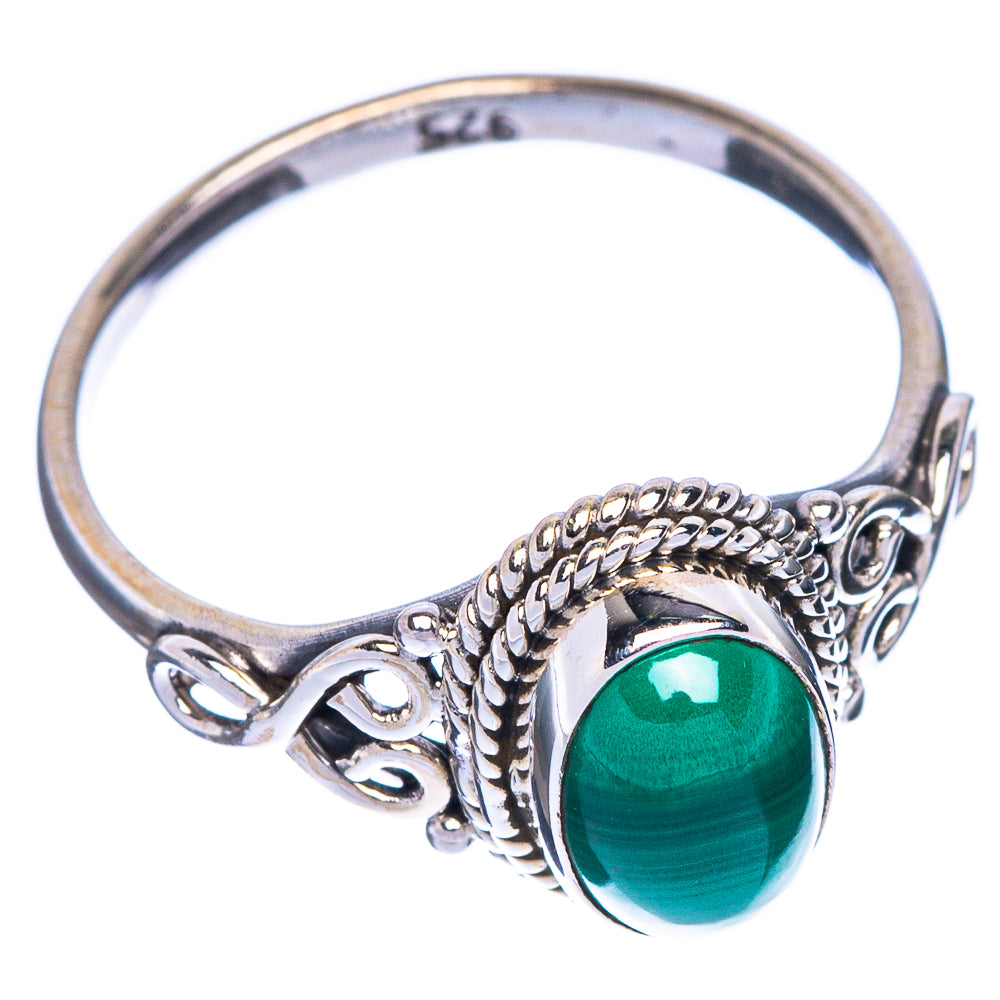 Malachite Dainty Ring Size 6 (925 Sterling Silver) R1211