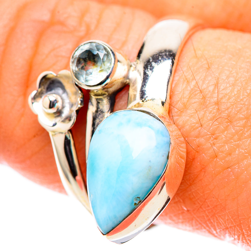 Larimar, Blue Topaz Dainty Ring Size 6 (925 Sterling Silver) RING138185