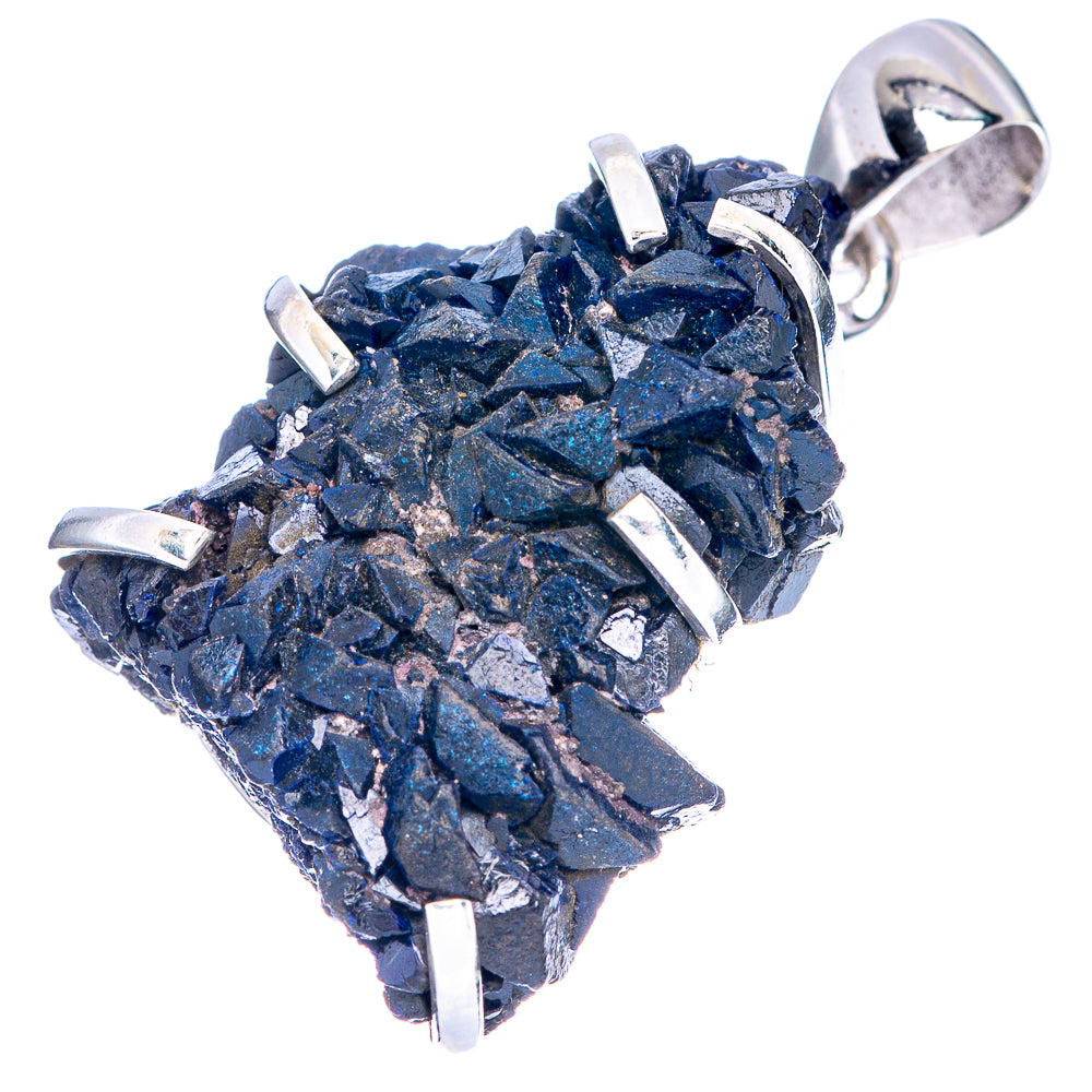 Raw Azurite Pendant 1 1/2" (925 Sterling Silver) P41541