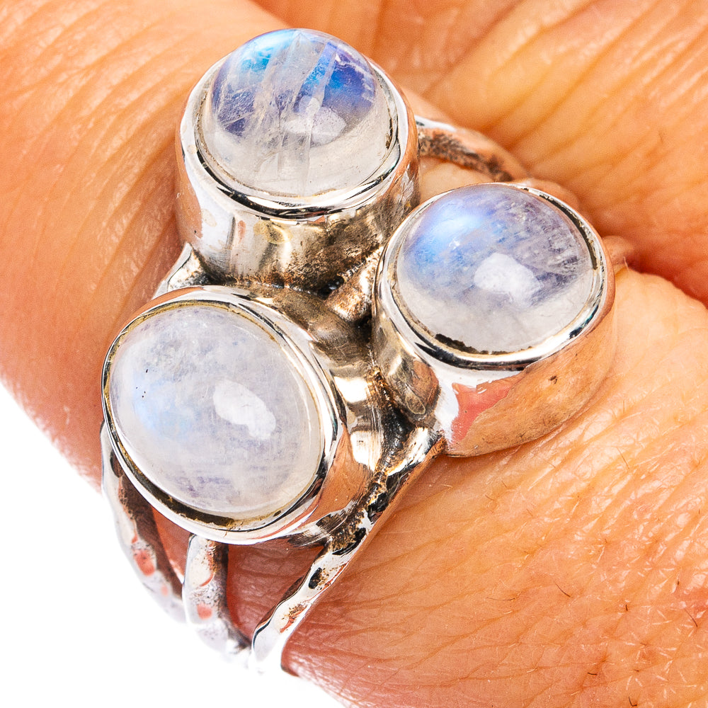 Rainbow Moonstone Ring Size 8.75 (.925 Sterling Silver)