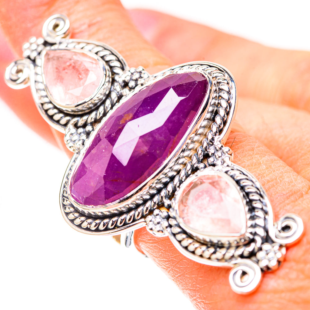 Signature Gigantic Ruby, Morganite Ring Size 8.5 (925 Sterling Silver) RING138175